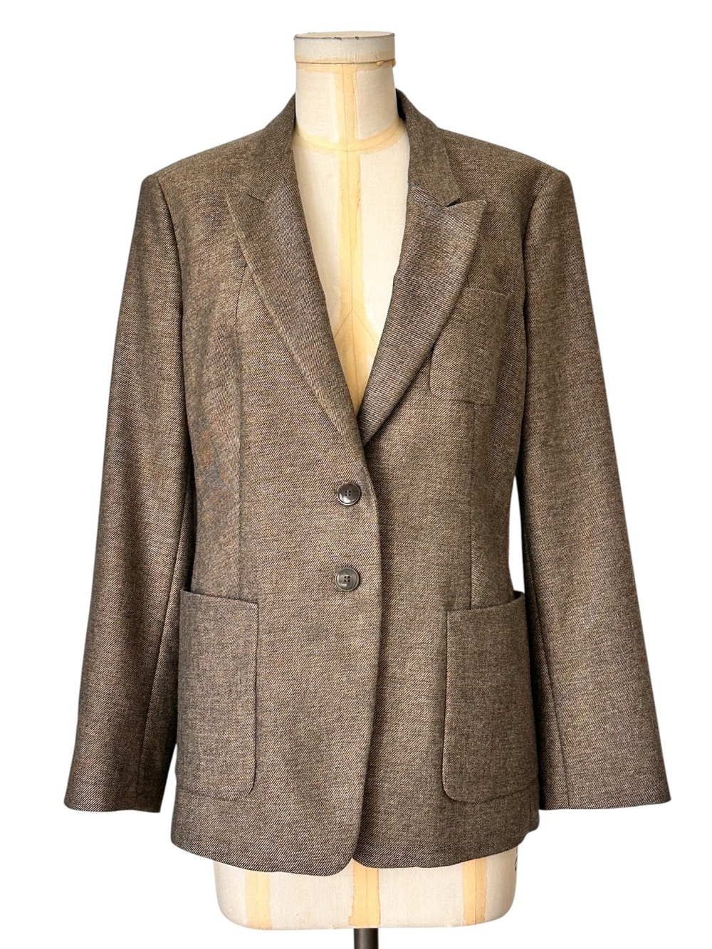 Hugo Boss Women's Jerania Brownโ Wool Blend Two Button Blazer Jacket Size 10